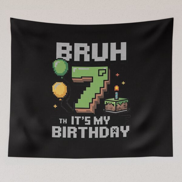 Item preview, Birthday Boy Bruh It's My 7th Birthday Game Pixel designed and sold by margaridroso.