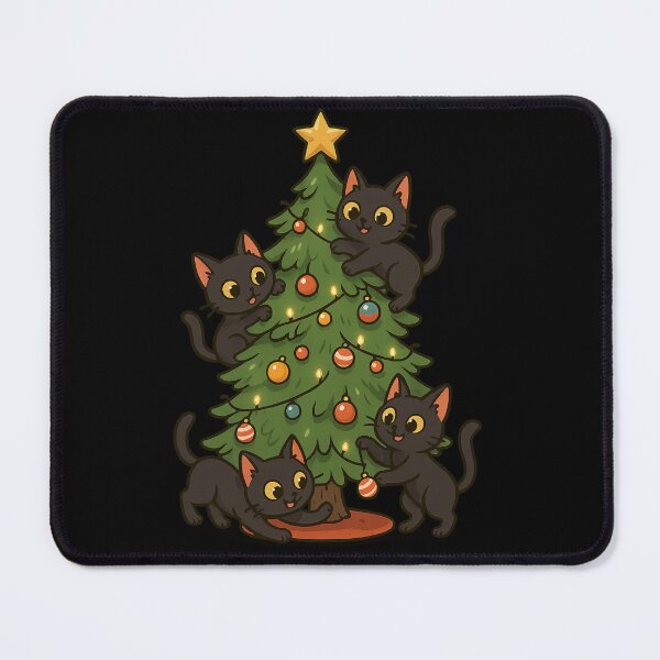 Item preview, Black Cats Destroying Christmas Tree designed and sold by IdealDo.
