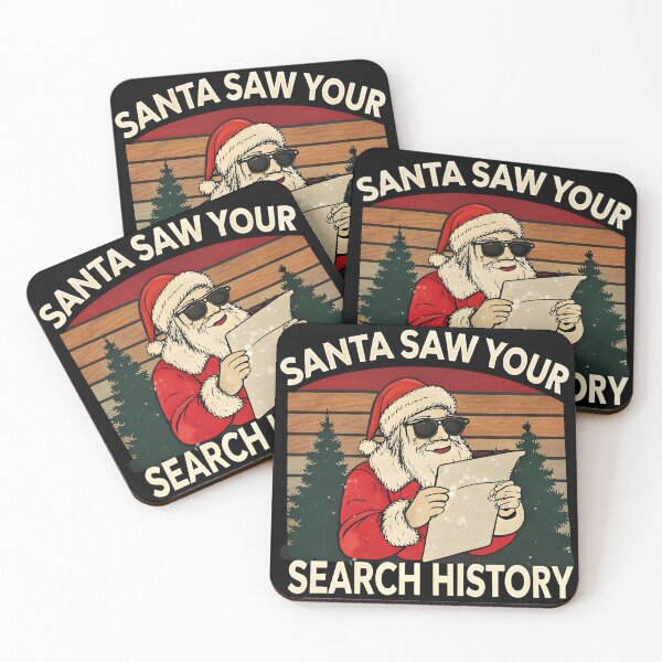 Item preview, funny holiday Santa Saw Your Search History designed and sold by Uglyandcute.
