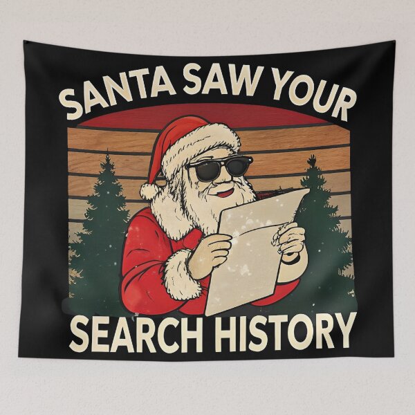 Item preview, funny holiday Santa Saw Your Search History designed and sold by Uglyandcute.