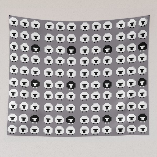Item preview, White Sheep Pattern with a Black Sheep designed and sold by CYTECK.