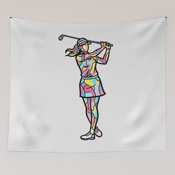 Item preview, Woman Golfer Abstract Pop Art designed and sold by KiwiRider.