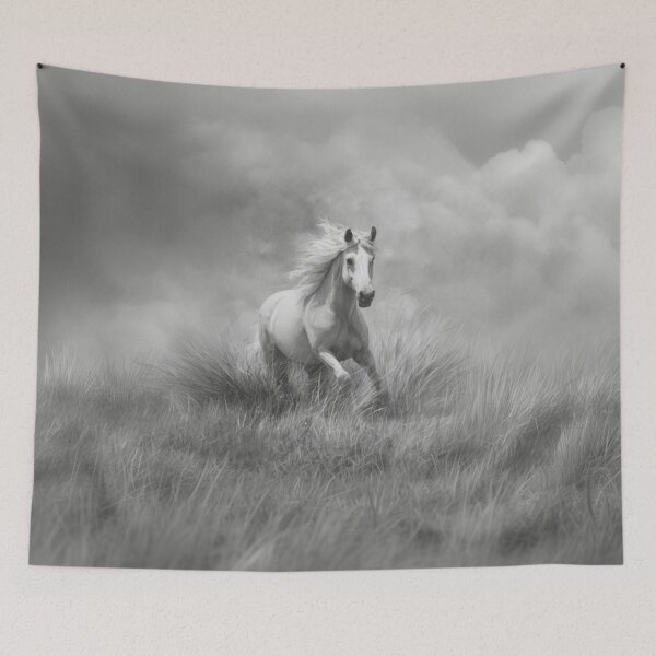 Item preview, A spirited Palomino horse galloping through a field of tall grass Horses in Motion designed and sold by CDC40.