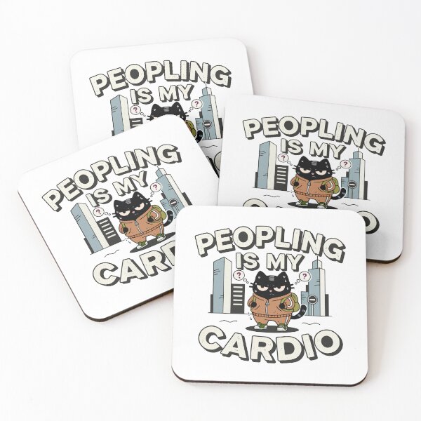 Item preview, Peopling Is My Cardio | Introvert Workout Humor | Black Scowl designed and sold by IAPICTURE.
