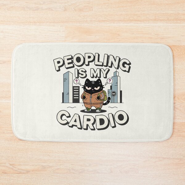 Item preview, Peopling Is My Cardio | Introvert Workout Humor | Black Scowl designed and sold by IAPICTURE.