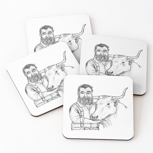 Item preview, Paul Bunyan and Babe the Blue Ox - American Folklore Dotwork designed and sold by wbhny.