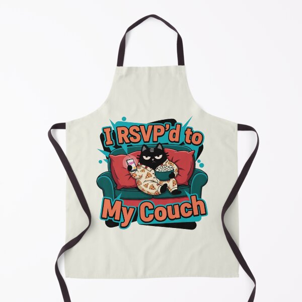Item preview, I RSVP'd To My Couch | Homebody Introvert Cat | Black Scowl designed and sold by IAPICTURE.