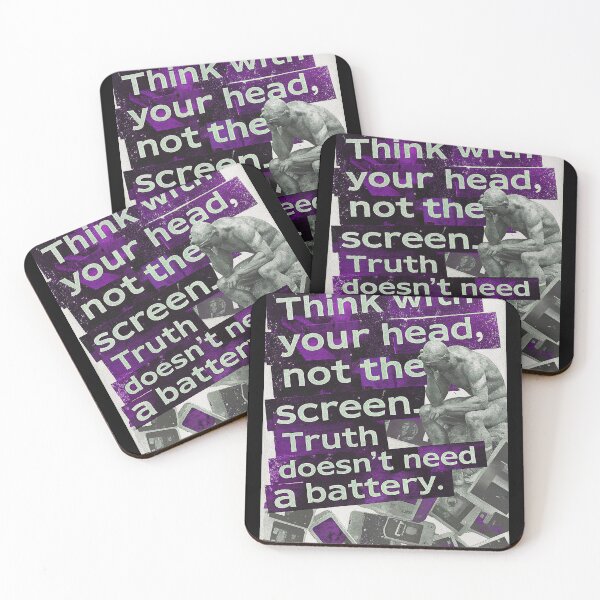 Item preview, Truth Doesn't Need a Battery: The Thinker on Broken Phones designed and sold by Raw-Ink.