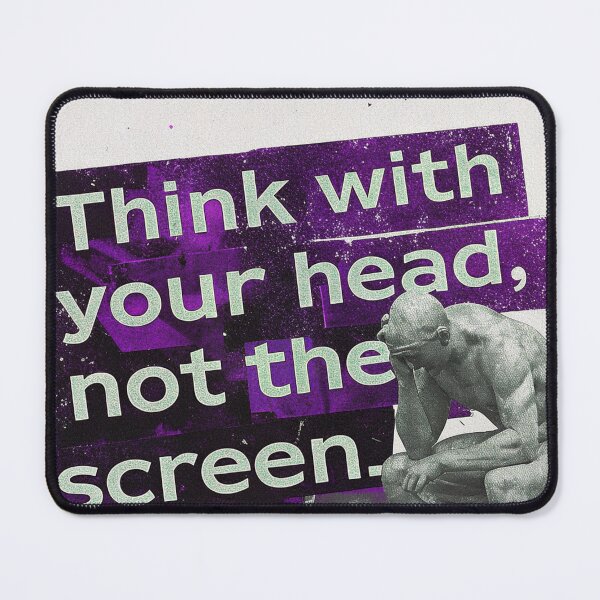 Item preview, Truth Doesn't Need a Battery: The Thinker on Broken Phones designed and sold by Raw-Ink.