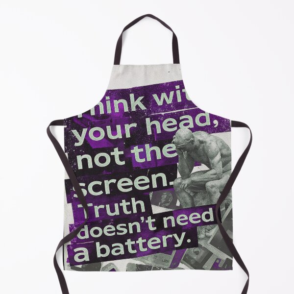 Item preview, Truth Doesn't Need a Battery: The Thinker on Broken Phones designed and sold by Raw-Ink.