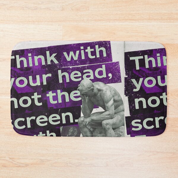 Item preview, Truth Doesn't Need a Battery: The Thinker on Broken Phones designed and sold by Raw-Ink.