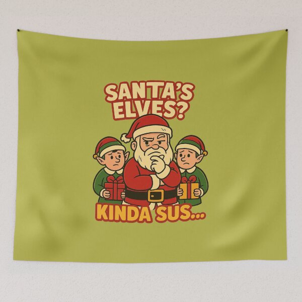 Item preview, Santa and big-eared elves Funny Christmas Design designed and sold by Meandmyshop.