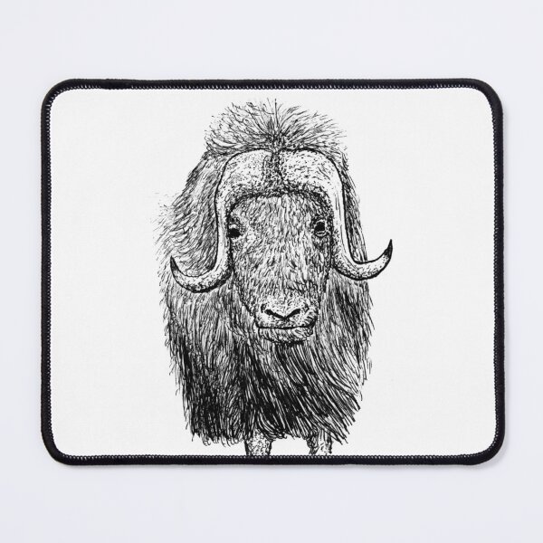 Item preview, Musk Ox Portrait - Line Work and Ink Illustration designed and sold by wbhny.
