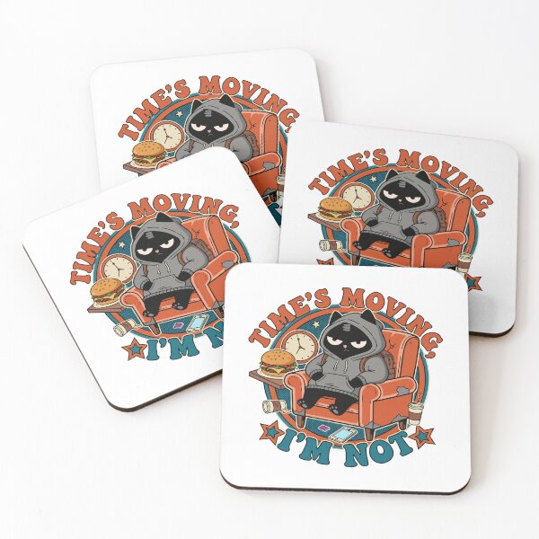 Item preview, Time's Moving I'm Not | Procrastination & Lazy Cat | Black Scowl designed and sold by IAPICTURE.