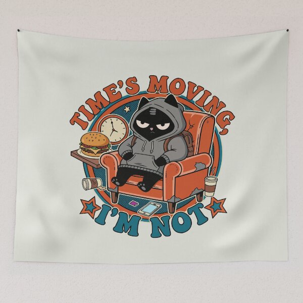 Item preview, Time's Moving I'm Not | Procrastination & Lazy Cat | Black Scowl designed and sold by IAPICTURE.