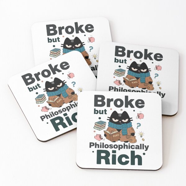 Item preview, Broke But Philosophically Rich | Sarcastic Plato Cat | Black Scowl designed and sold by IAPICTURE.