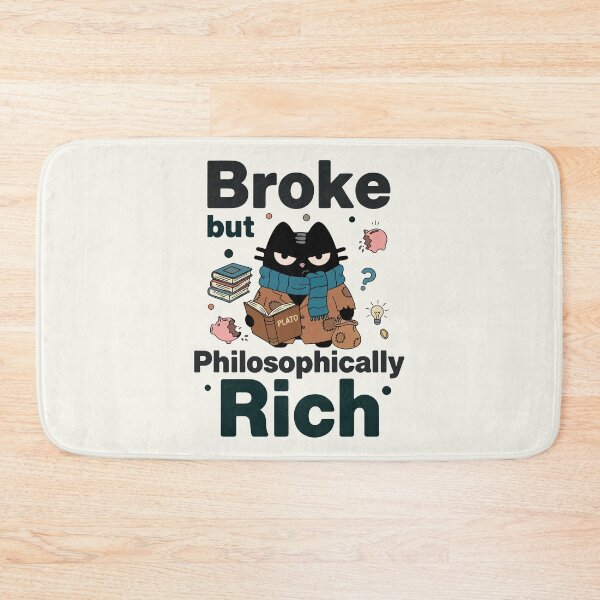 Item preview, Broke But Philosophically Rich | Sarcastic Plato Cat | Black Scowl designed and sold by IAPICTURE.