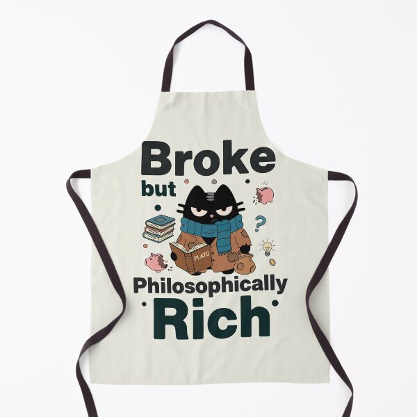 Item preview, Broke But Philosophically Rich | Sarcastic Plato Cat | Black Scowl designed and sold by IAPICTURE.