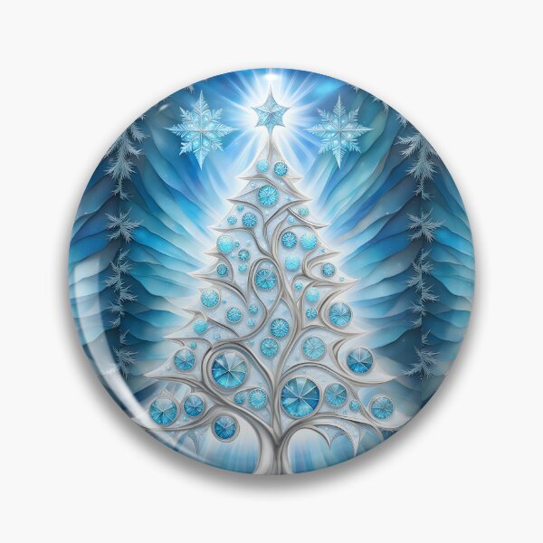 Artikelvorschau, WEIHNACHTSGRUSS WEIHNACHTSBAUM Blauer Saphir Buntglas-Kunstdruck mit Juwelen auf Bestellung ~Winterwunderland-Partydekoration ~Geburtstagsgeschenk ~Gastgeschenk entworfen und verkauft von Spinning Plates 360.
