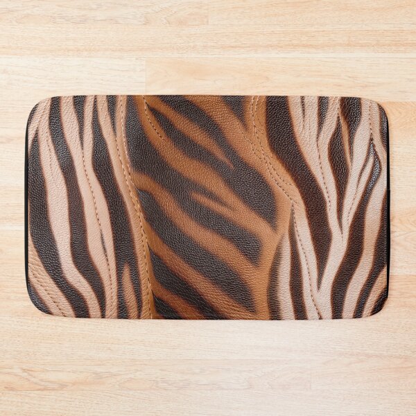Item preview, Zebra Leather Stripes in Brown Animal Skin Pattern designed and sold by SassyArtistry.