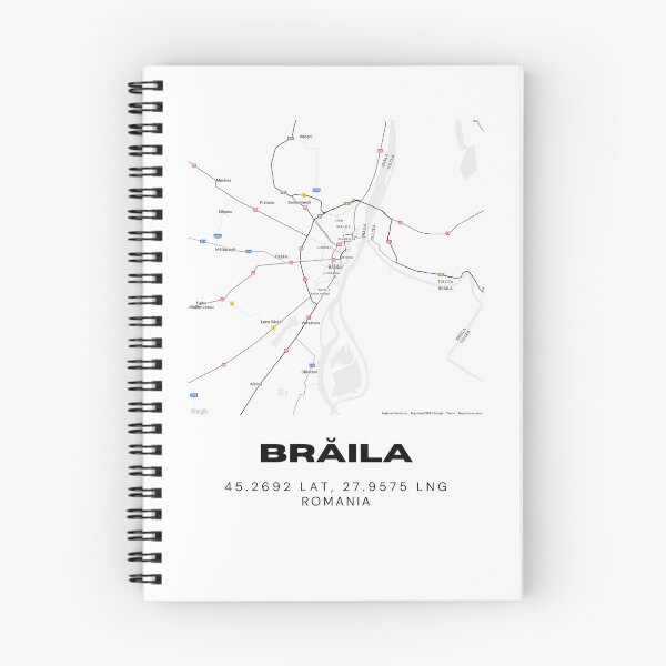 Item preview, Brăila Romania Minimalist City Map Design designed and sold by RM-Journey.
