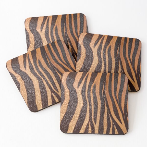 Item preview, Brown Zebra Leather Stripe Texture Pattern designed and sold by SassyArtistry.