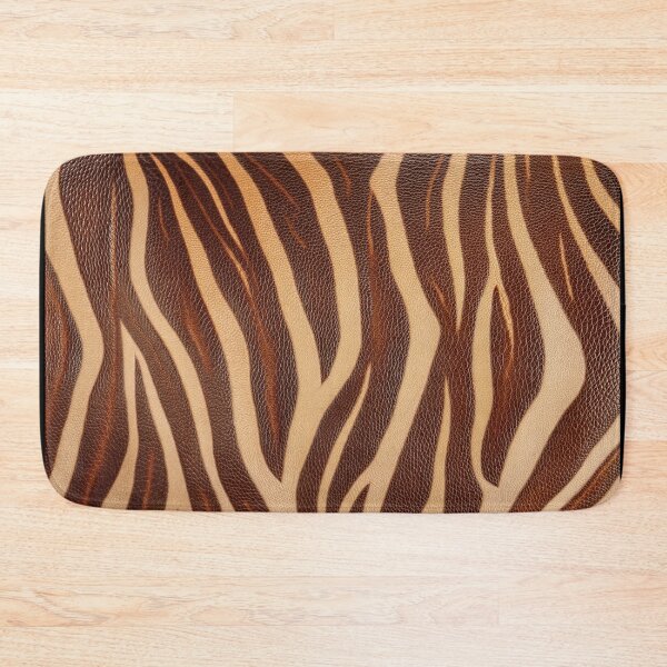 Item preview, Brown Zebra Leather Stripe Animal Pattern designed and sold by SassyArtistry.