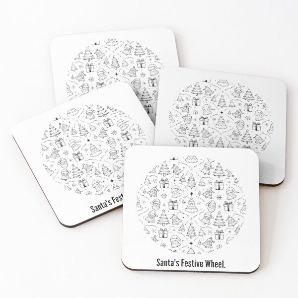 Item preview, Santa's Festive Wheel T-Shirt | Minimalist Circular Pattern Christmas Icons | Seamless Holiday All-Over Print Apparel designed and sold by YMLux.