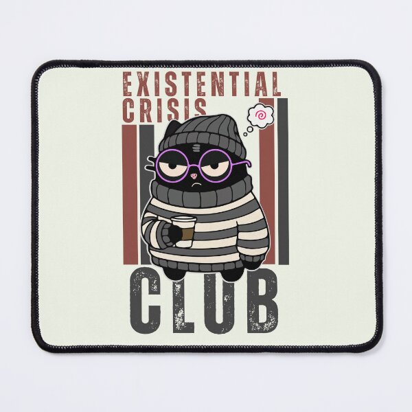 Item preview, Existential Crisis Club | Hipster Coffee Cat | Black Scowl designed and sold by IAPICTURE.