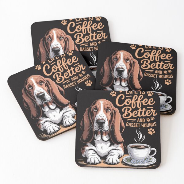 Item preview, Basset Hound Dog Breed Life is Better with Coffee and a designed and sold by BotboutiquePre.
