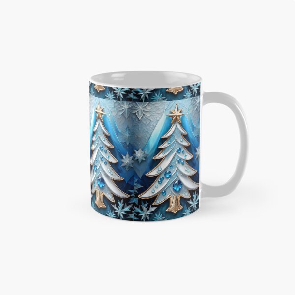 Aperçu de l'œuvre SEASONS GREEETING CHRISTMAS TAMPS Blue Sapphire Vitrail Orné de Bijoux Impression d'Art à la Demande ~Décoration de Fête Hivernale ~Cadeau d'Anniversaire ~Fête-Privilégiée créée et vendue par Spinning Plates 360.