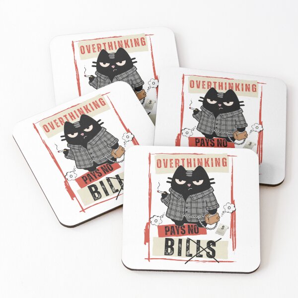 Item preview, Overthinking Pays No Bills  Grunge Streetwear Cat  Black Scowl designed and sold by IAPICTURE.