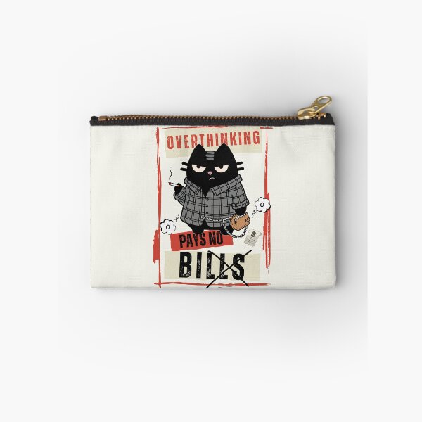 Item preview, Overthinking Pays No Bills  Grunge Streetwear Cat  Black Scowl designed and sold by IAPICTURE.