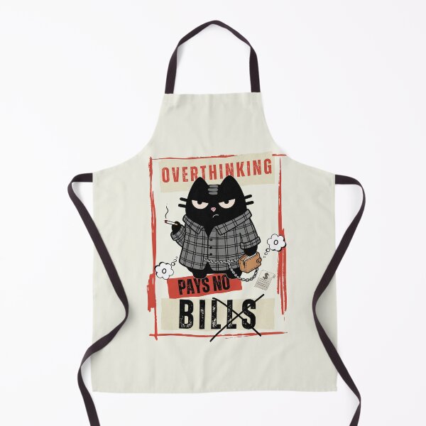 Item preview, Overthinking Pays No Bills Grunge Streetwear Cat Black Scowl designed and sold by IAPICTURE.
