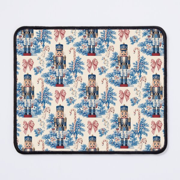 Item preview, Crimson & Cobalt Nutcracker Chinoiserie Christmas Toile designed and sold by TheChinoiserie.