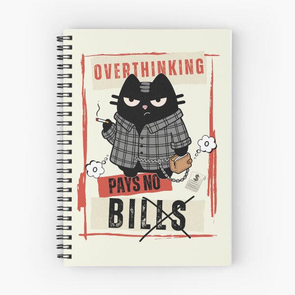 Item preview, Overthinking Pays No Bills  Grunge Streetwear Cat  Black Scowl designed and sold by IAPICTURE.