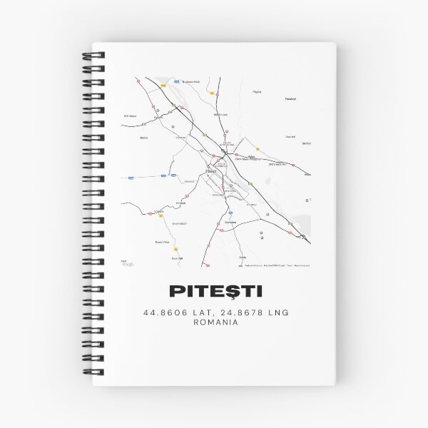 Item preview, Pitești Romania Modern Minimalist Map Print designed and sold by RM-Journey.