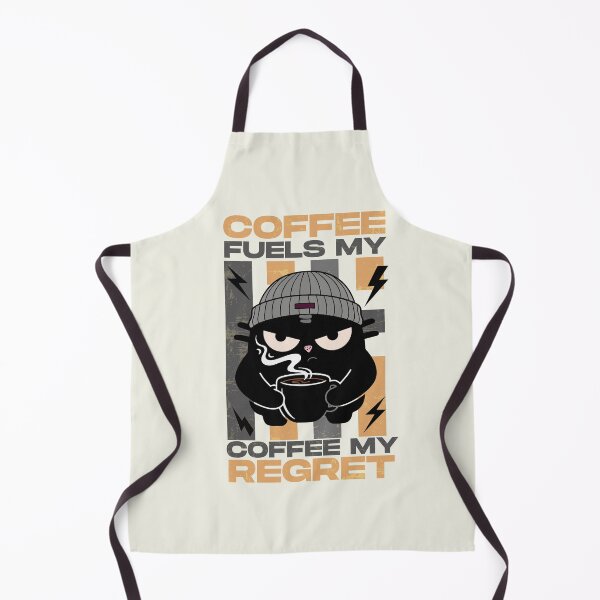 Item preview, Coffee Fuels My Regret  Caffeine Anxiety & Hipster Cat  Black Scowl designed and sold by IAPICTURE.