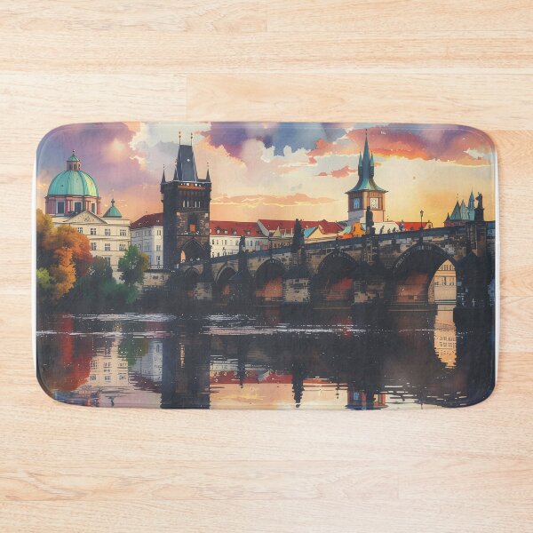 Item preview, Prague Illustration – Charles Bridge & Old Town View designed and sold by JhonSM.