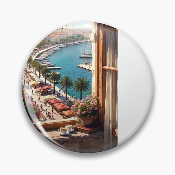 Item preview, Copy of Ai image of Split Riva Promenade Window View - Diocletian’s Palace Premium Travel Poster Art Print designed and sold by TrendSh0p.