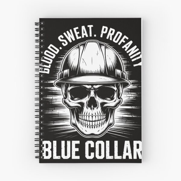 Item preview, Blood Sweat Profanity Construction Worker Skull Blue Collar designed and sold by silladive.