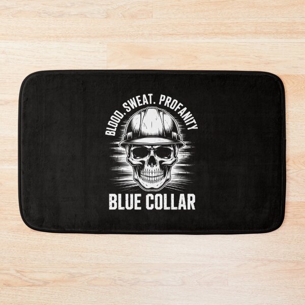 Item preview, Blood Sweat Profanity Construction Worker Skull Blue Collar designed and sold by silladive.