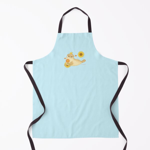Item preview, Pastel Seal with Sunflowers - Solid Blue designed and sold by HIMEKARI.
