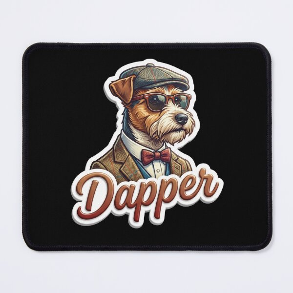 Item preview, The Dapper Dog Sticker: Stylish Gentleman Terrier in Tweed and Bow Tie designed and sold by FluffinCool.