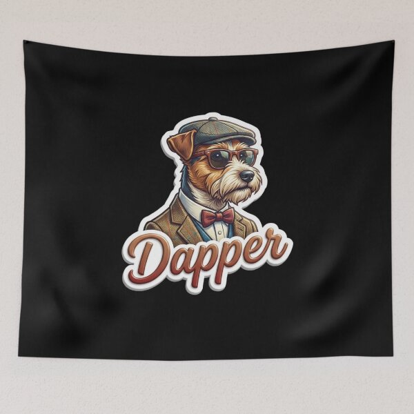 Item preview, The Dapper Dog Sticker: Stylish Gentleman Terrier in Tweed and Bow Tie designed and sold by FluffinCool.