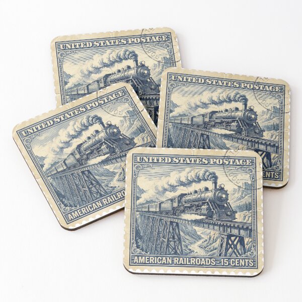 Item preview, Vintage Engraved Steam Train Stamp Art designed and sold by EverBranz-stor.