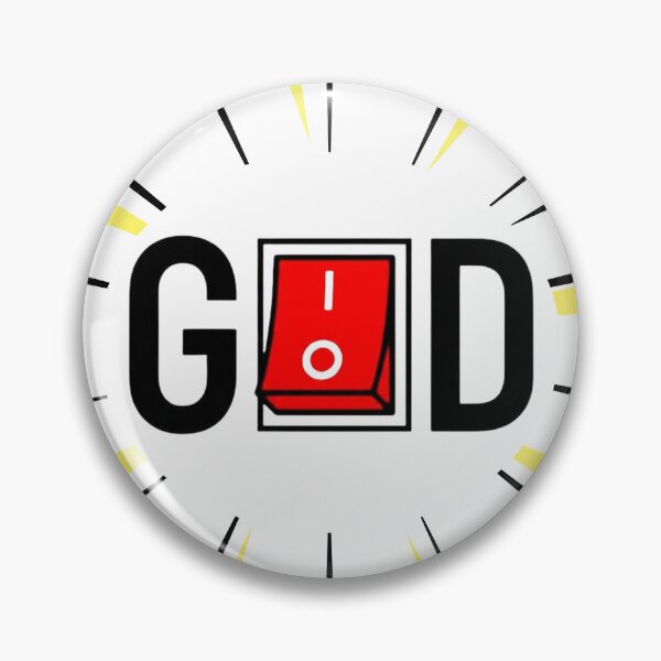 Item preview, GOD On/Off Switch Minimalist Christian Tee designed and sold by FitnWear.
