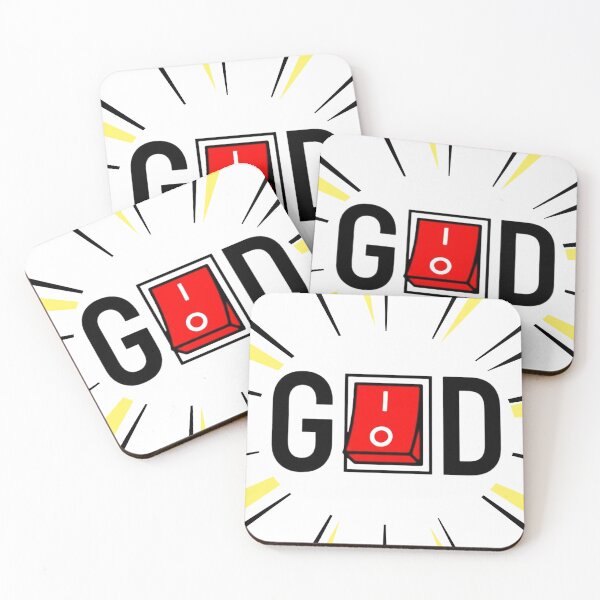 Item preview, GOD On/Off Switch Minimalist Christian Tee designed and sold by FitnWear.
