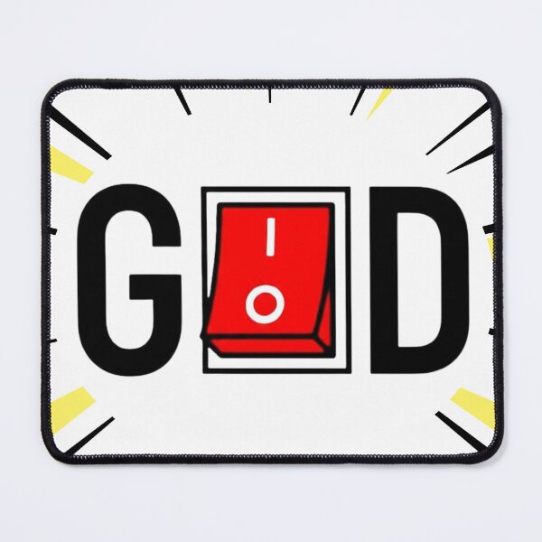 Item preview, GOD On/Off Switch Minimalist Christian Tee designed and sold by FitnWear.
