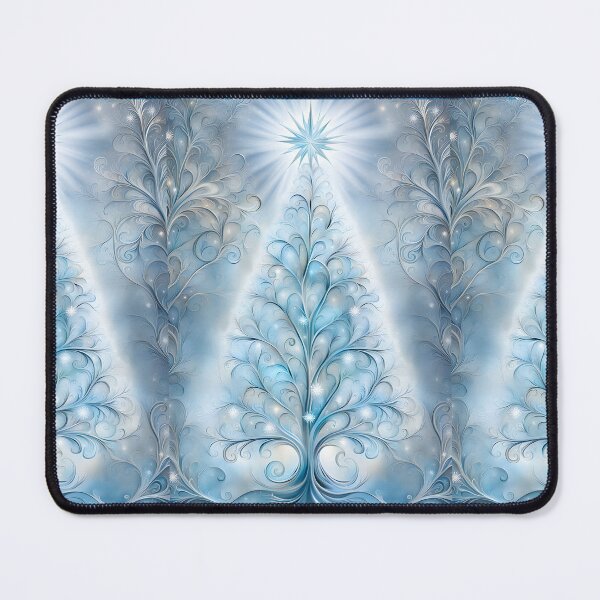 Item preview, SEASONS GREETING CHRISTMAS TREE Blue Sapphire Stained Glass Bejeweled Art Print on Demand ~Winter Wonderland Party Decoration~Birthday Gift~Favor designed and sold by Spinning Plates 360.